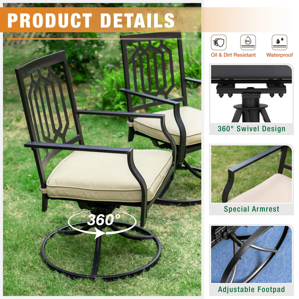8 Pcs Outdoor Patio Dining Set Swivel Chairs and Extendable Table A33154