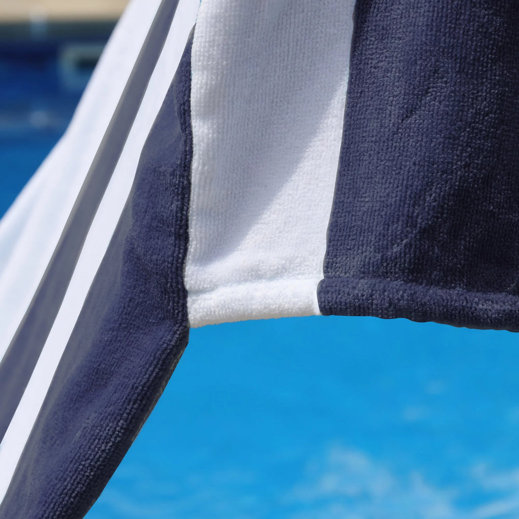 Cotton Blue Cabana Stripe Chaise Lounge Chair Cover G880