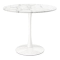 White Wood and Marble Dining Table P45148