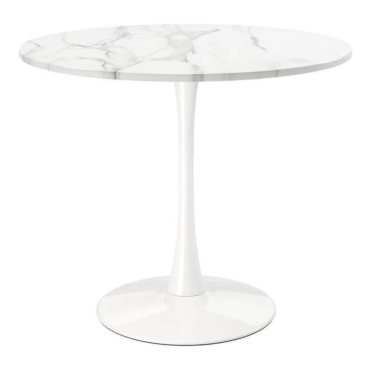 White Wood and Marble Dining Table P45148