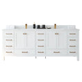 84" Double Sink Bathroom Vanity White Stone Top D623062