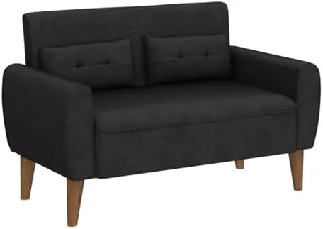 47" Small Modern Loveseat Sofa Linen Fabric 2-Seat Sofa Couch R3838