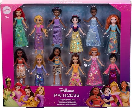 Disney Princess & Friends Set with 5 Posable Small Dolls & 5 Friend Figures M3076