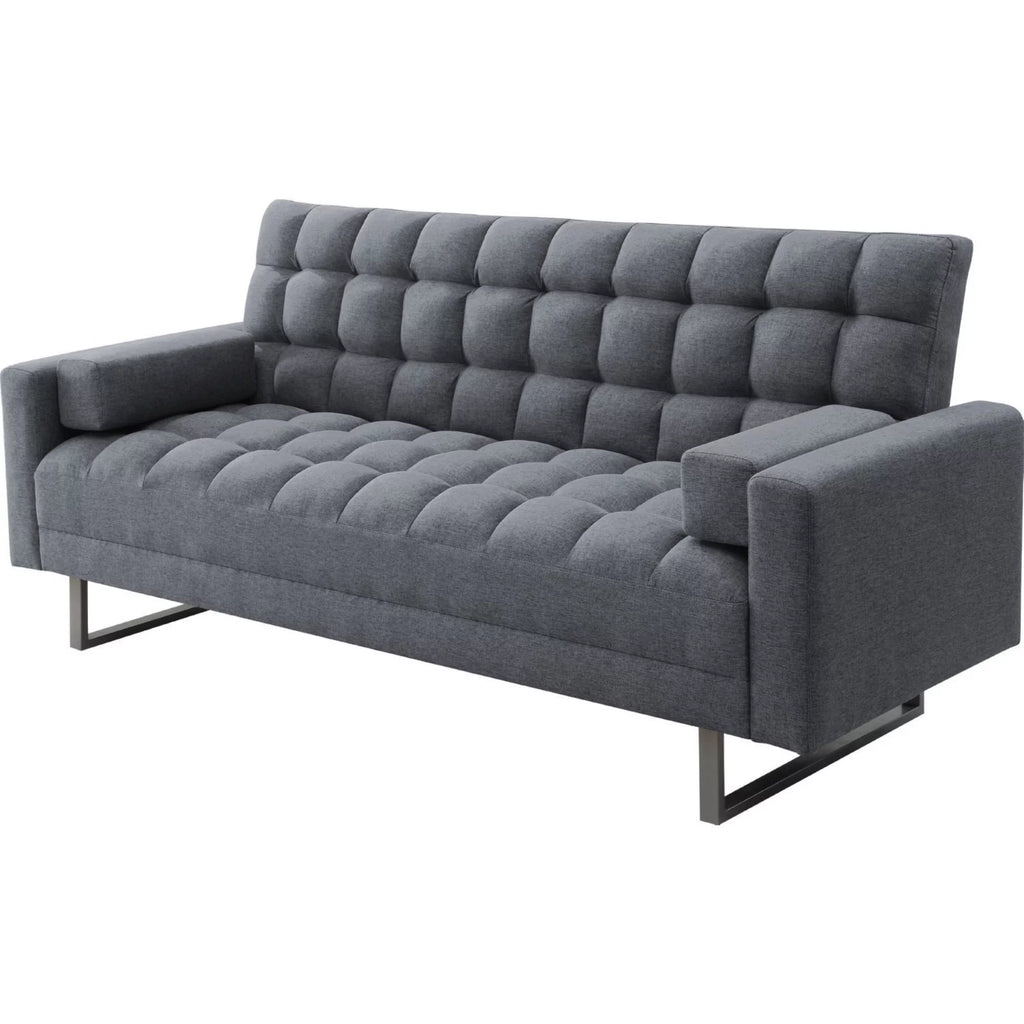 Adjustable Gray Sofa with Tufting and Sled Base H835