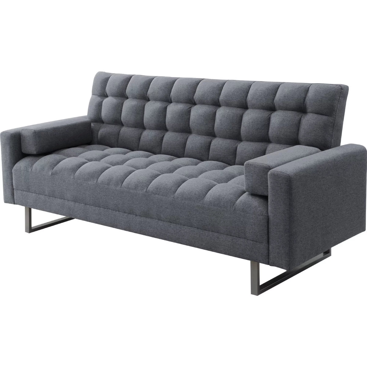 Adjustable Gray Sofa with Tufting and Sled Base H835