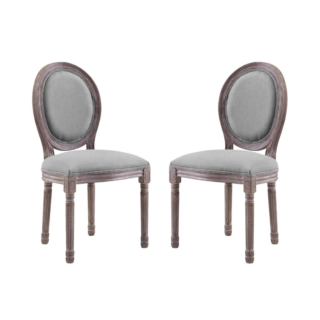 Light Grey Fabric Wood Dining Chair Set of Two X97290