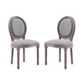 Light Grey Fabric Wood Dining Chair Set of Two X97290