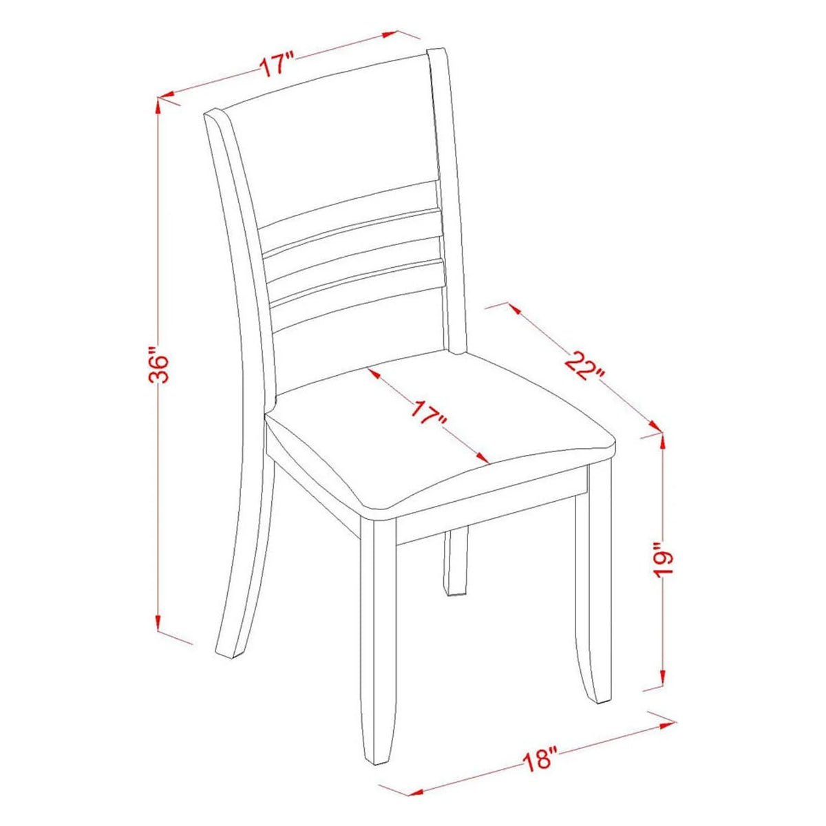 Espresso Wood Dining Chair Set Of 2 E32727