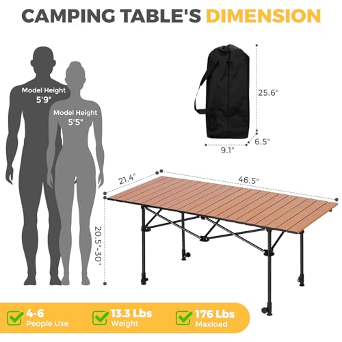 Portable Folding Aluminum Camping Table with Carry Bag Z7582