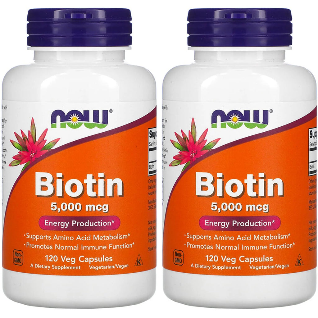 Biotin 5,000 Mcg 120 Vcaps Pack of 2 K368