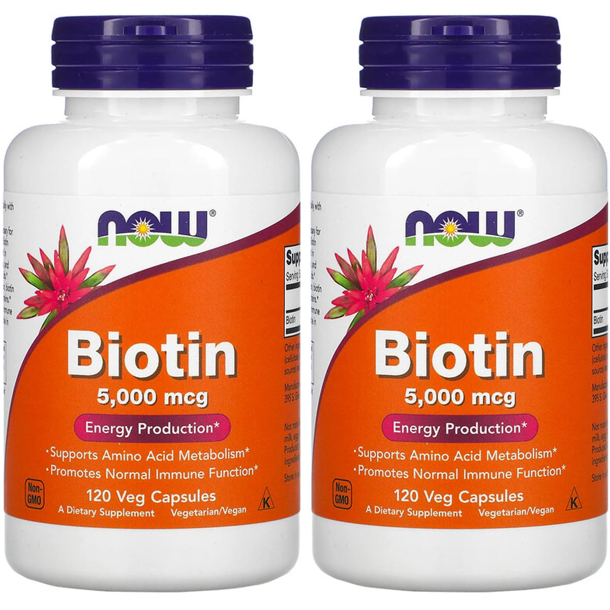 Biotin 5,000 Mcg 120 Vcaps Pack of 2 K368