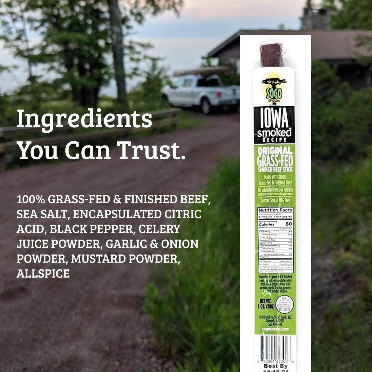 No Sugar 100% Grass-fed Beef Sticks 1-oz 72 Ct R24672