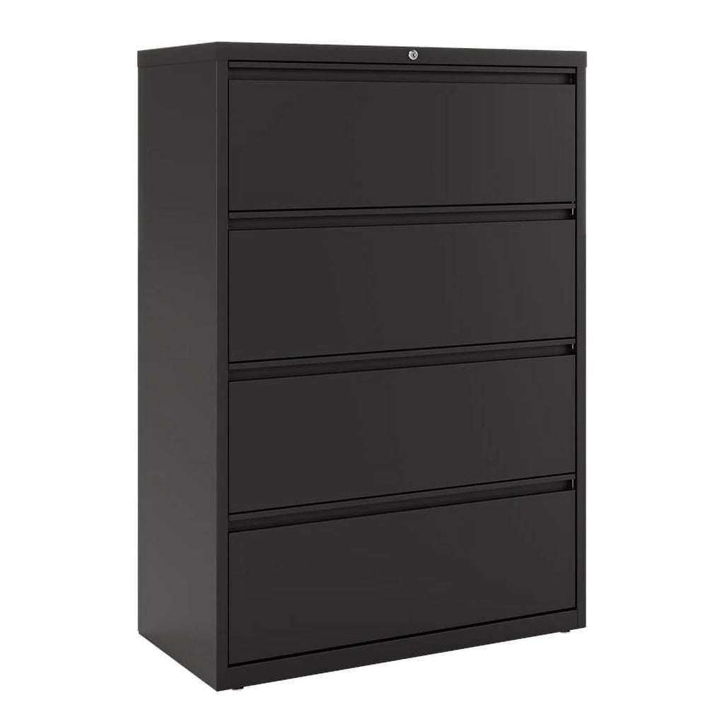 36" Wide 4 Drawer Metal Lateral File Cabinet Black E63014