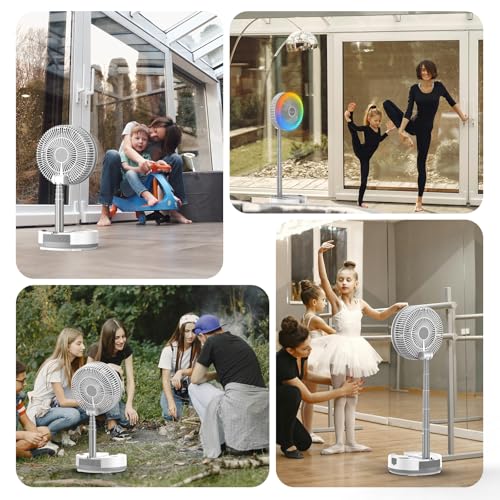 20000mAh 8" Portable Oscillating Fan with Remote Control LED Light K77568
