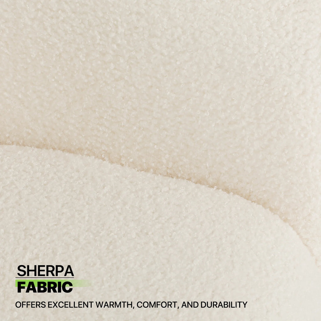 Sherpa Fabric Upholstered Barrel Accent Chair B220895