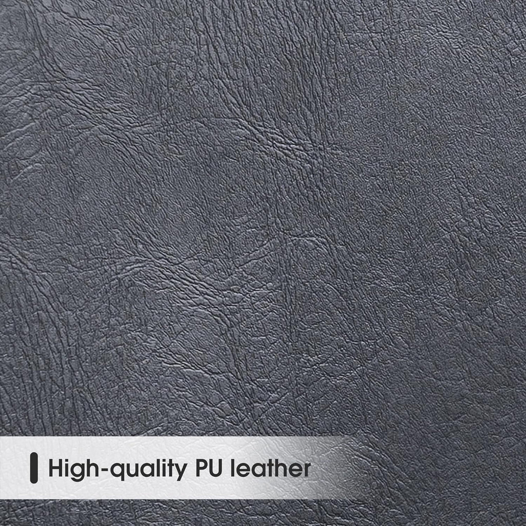Black Leather Upholstered Bench with Backrest Y64510