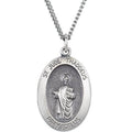 Sterling Silver Oval St. Jude Thaddeus 18" Necklace P72135