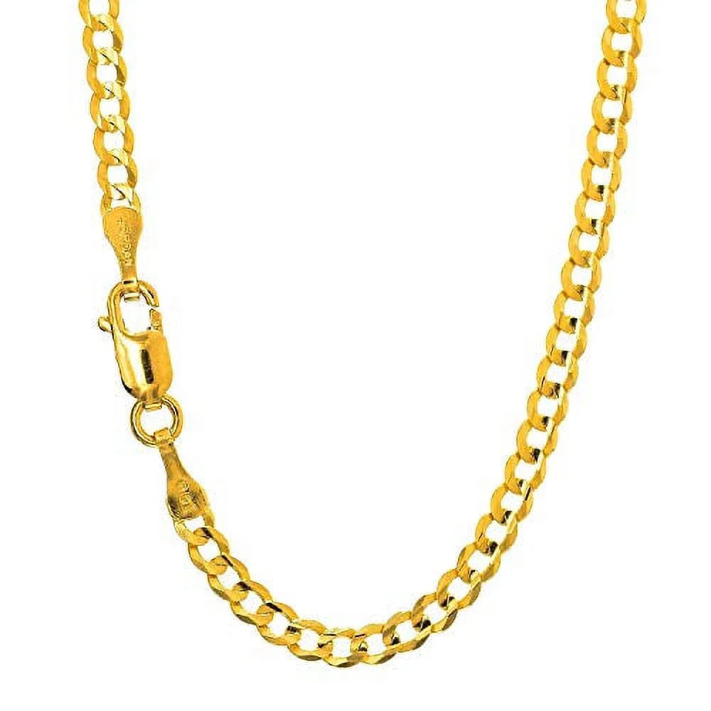 10k Yellow Gold 3.6 mm Curb Chain Necklace P447159