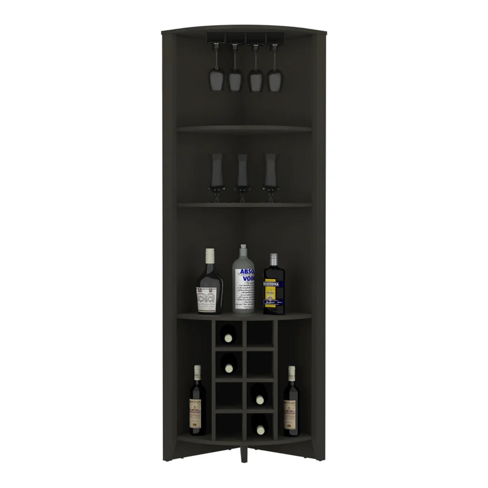 Dark Brown Corner Bar Cabinet N77941