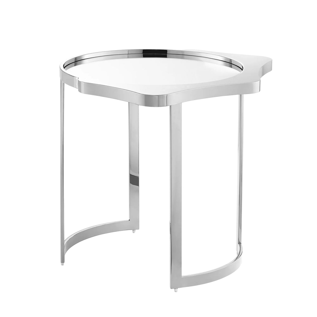 Abstract End Table with Mirrored Top E31452