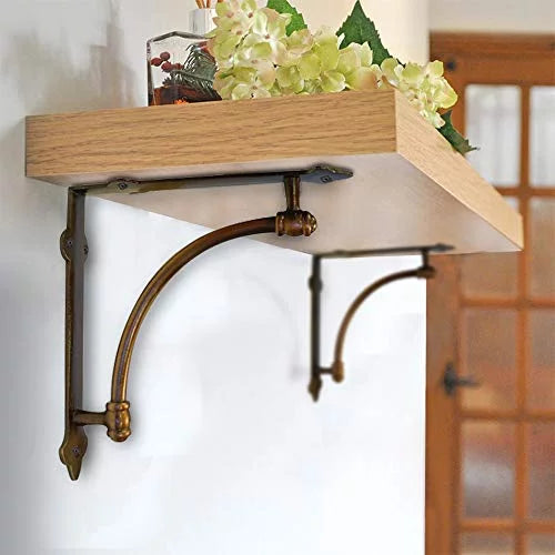 Farmhouse Industrial Shelf Brackets 9.6 Inch 2 Pack Q658540