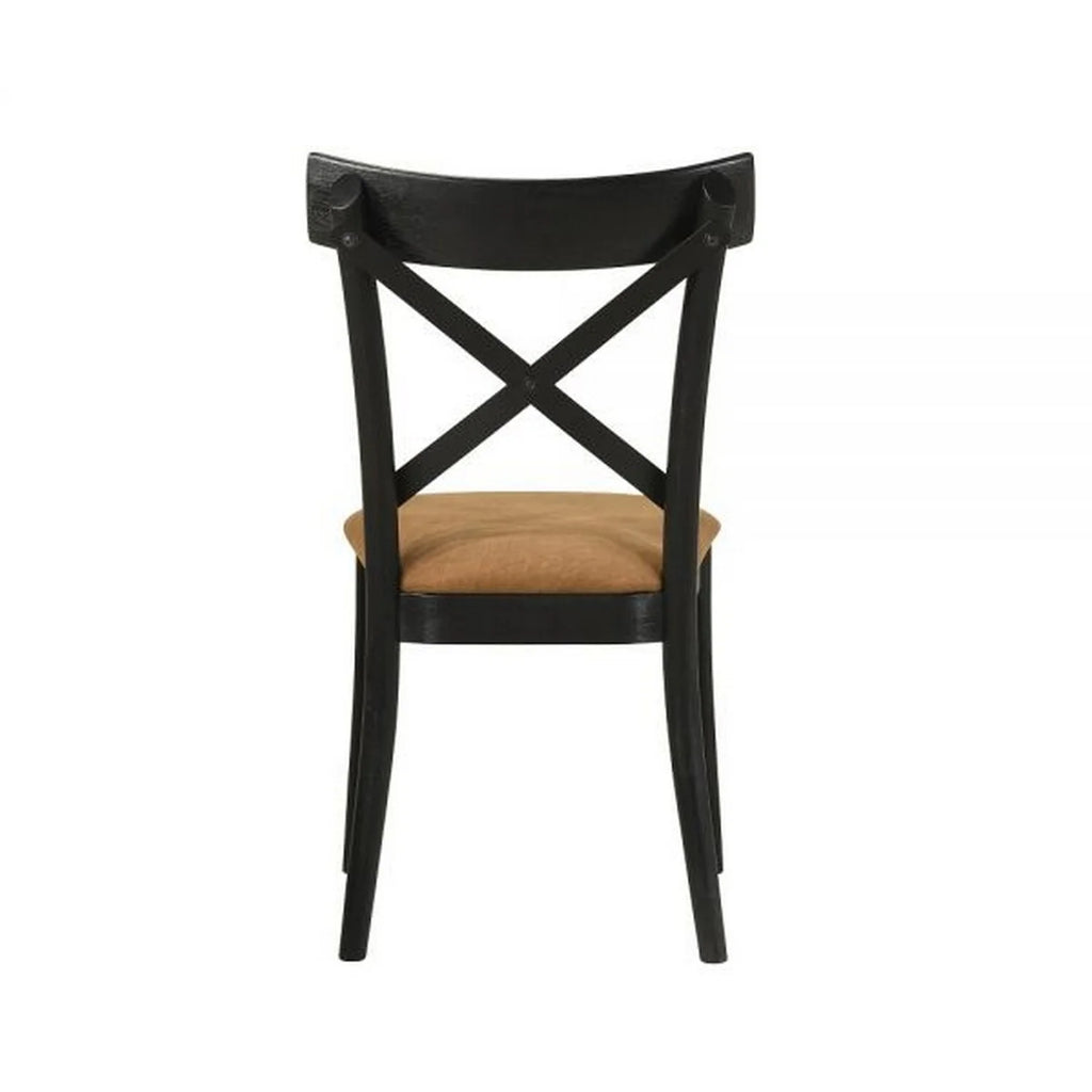 Brown and Black Dining Chair, Set of 2 Z771103