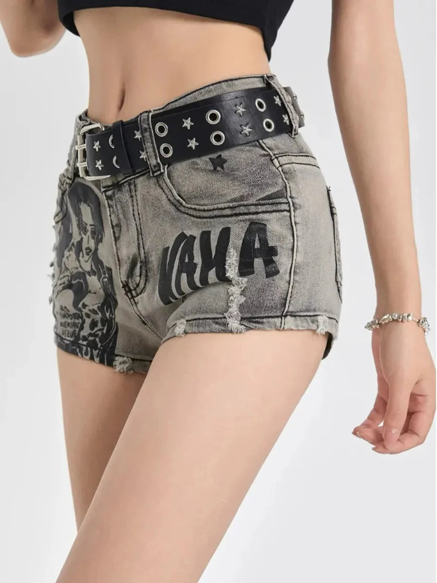 Distressed Denim Shorts H17756