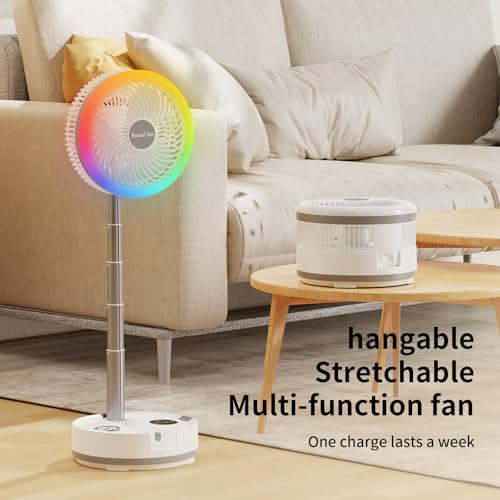20000mAh 8" Portable Oscillating Fan with Remote Control LED Light K77568