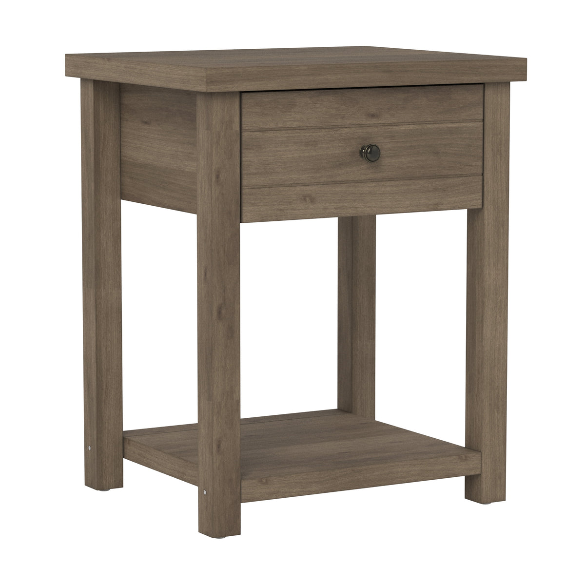 Knotty Gray Oak Wood Accent Table I2599