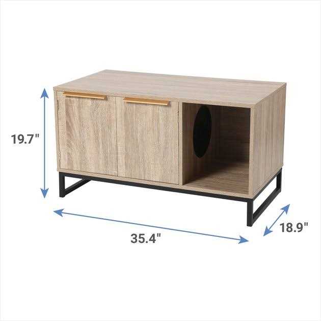 Two Door Bench Cat Litter Box Cover U75479