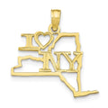 10k Gold New York State Pendant Necklace A258594