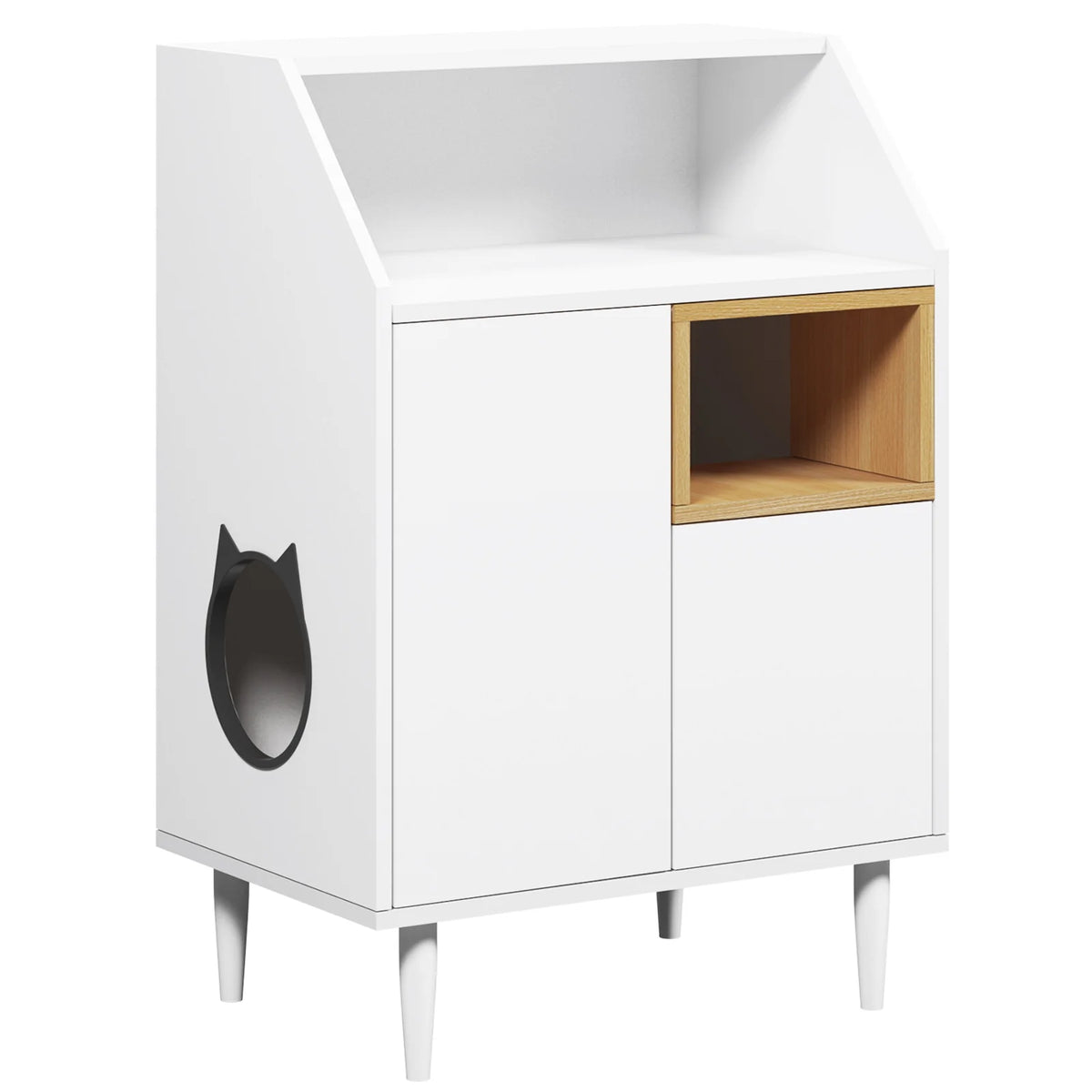 Cat Litter Box Enclosure Wooden Pet Crate Furniture H69931