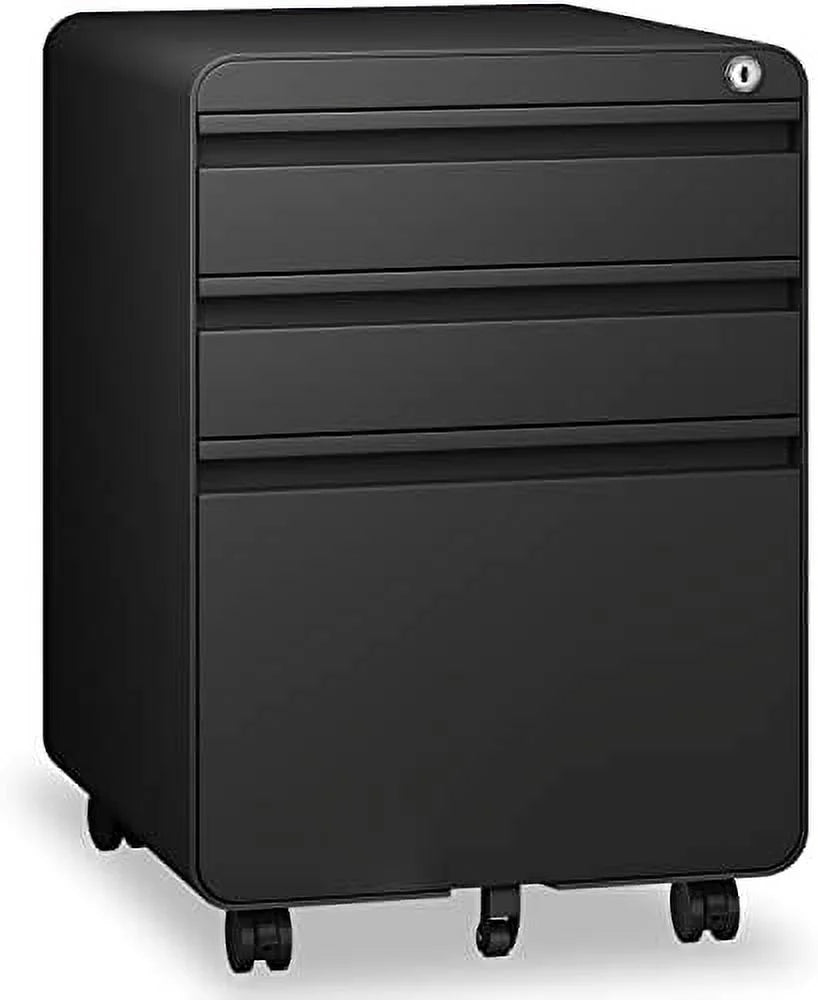 3 Drawer Metal File Cabinet with Lock Wheels K2535