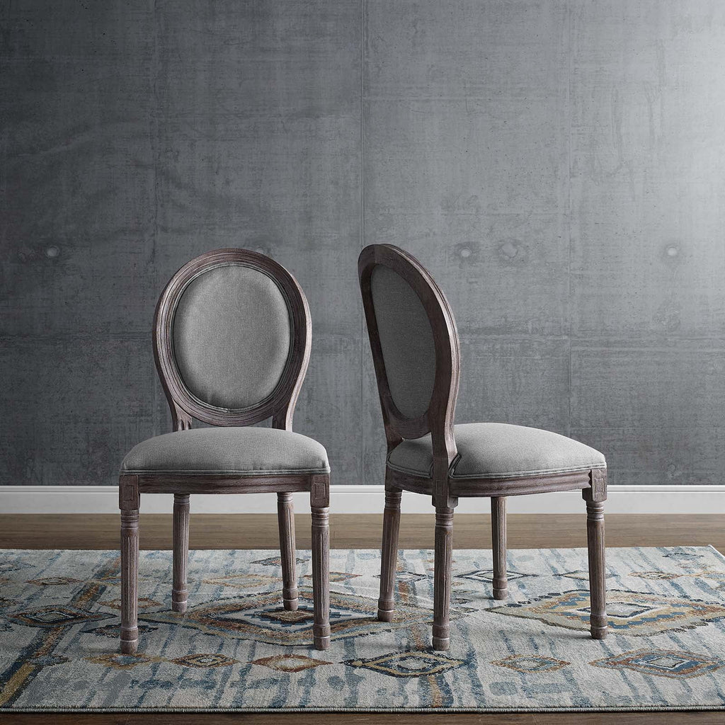 Light Grey Fabric Wood Dining Chair Set of Two X97290