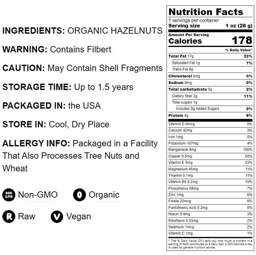 Organic Blanched Hazelnuts 16 Pounds E452864