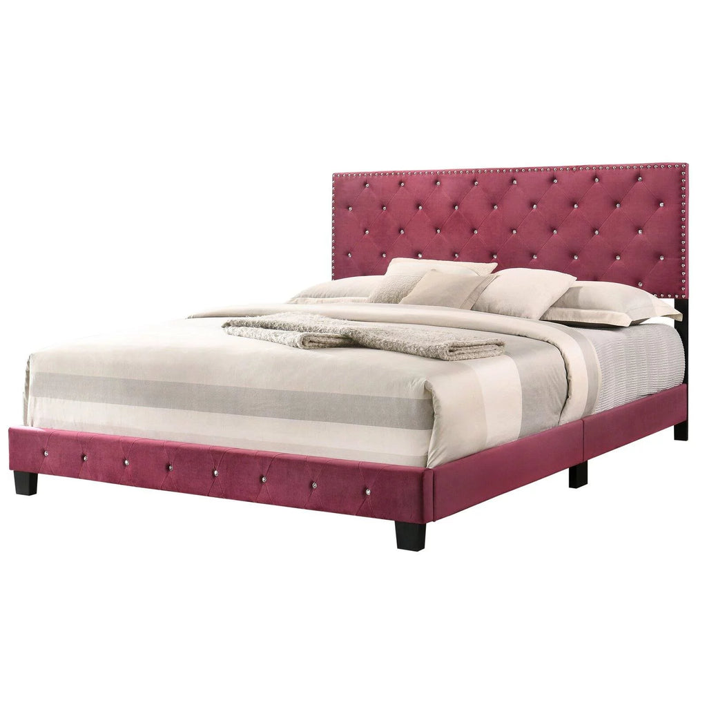 Velvet Upholstered King Bed J9032