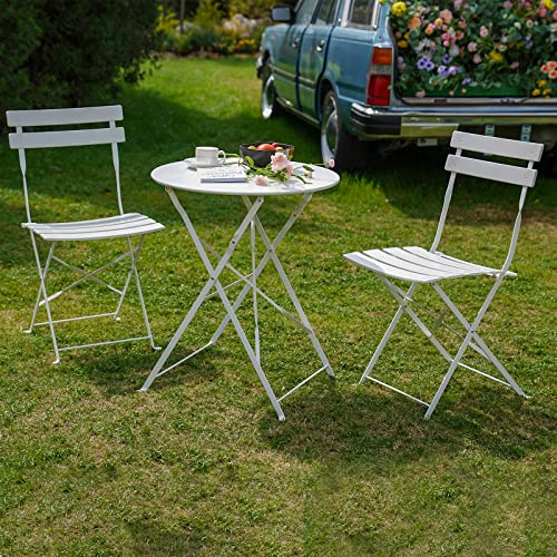 3-Piece Folding Bistro Set, 2 Chairs and 1 Table, Yellow O7639