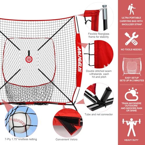 6'X6' Baseball Softball Practice Net with Batting Tee Z5886