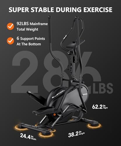 3-in-1 Elliptical Exercise Machine with 16 Levels Resistance F5869