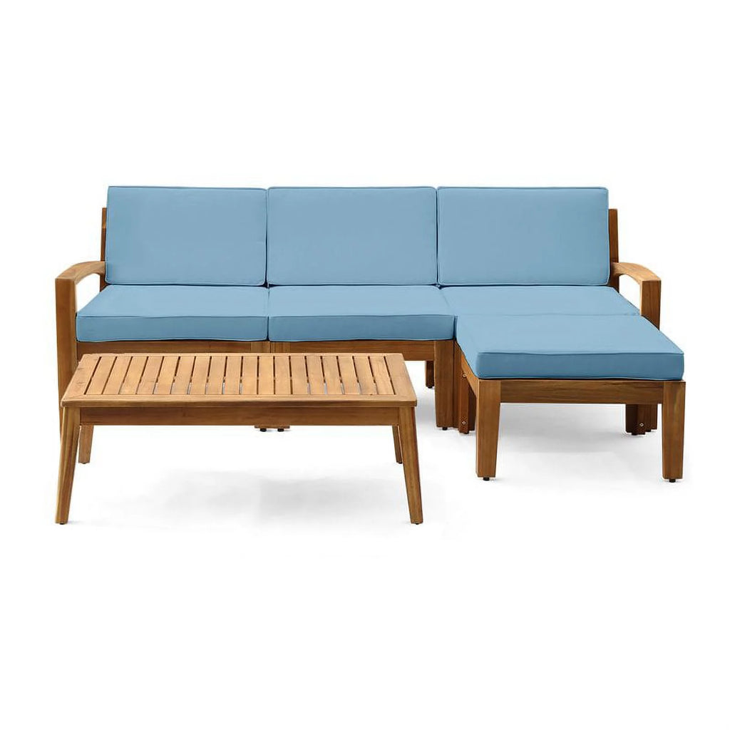 3 Seat Acacia Wood Outdoor Sofa Set Q759304