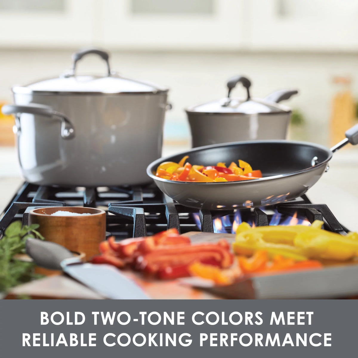 3 Qt Nonstick Porcelain Enamel Covered Multi Pot Set with Steamer M3898
