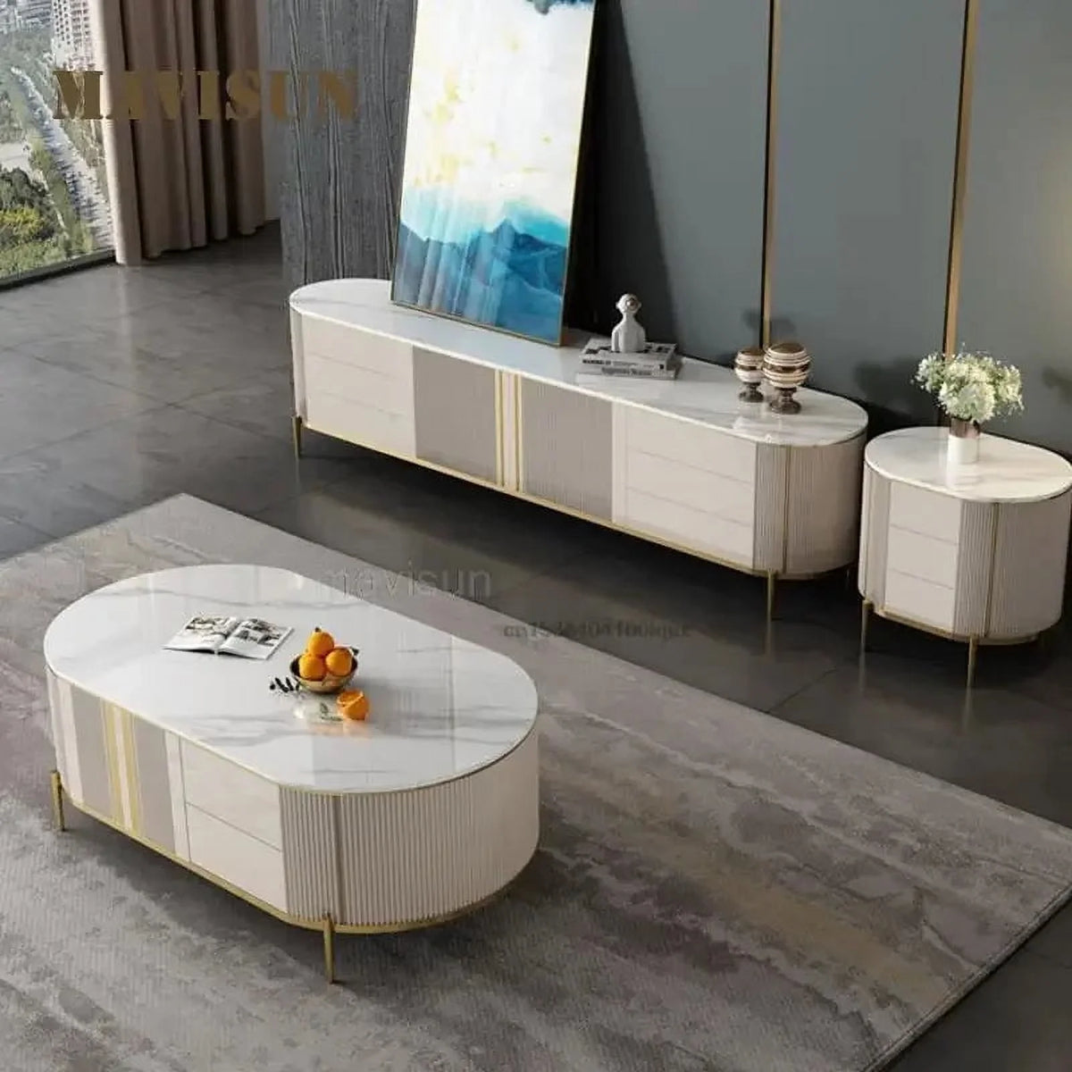 Italian Style Light Luxury Coffee Table TV Cabinet B1167