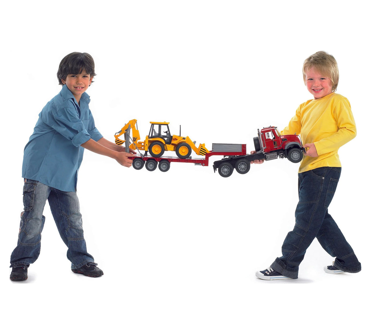 Flatbed Truck with Loader Backhoe Q73537