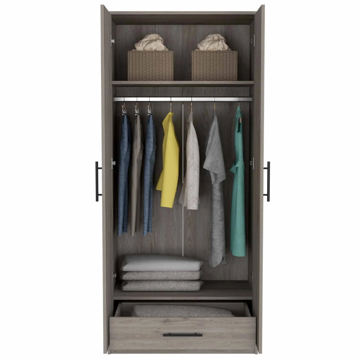 Light Grey Manufactured Wood Armoire O912252