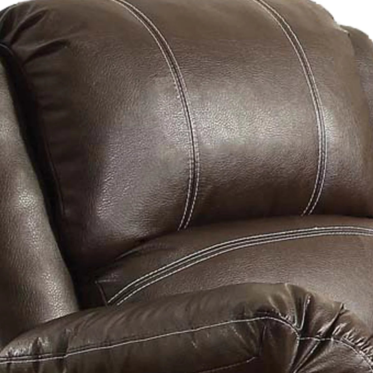 Brown Leather Upholstered Metal Reclining Chair L947155