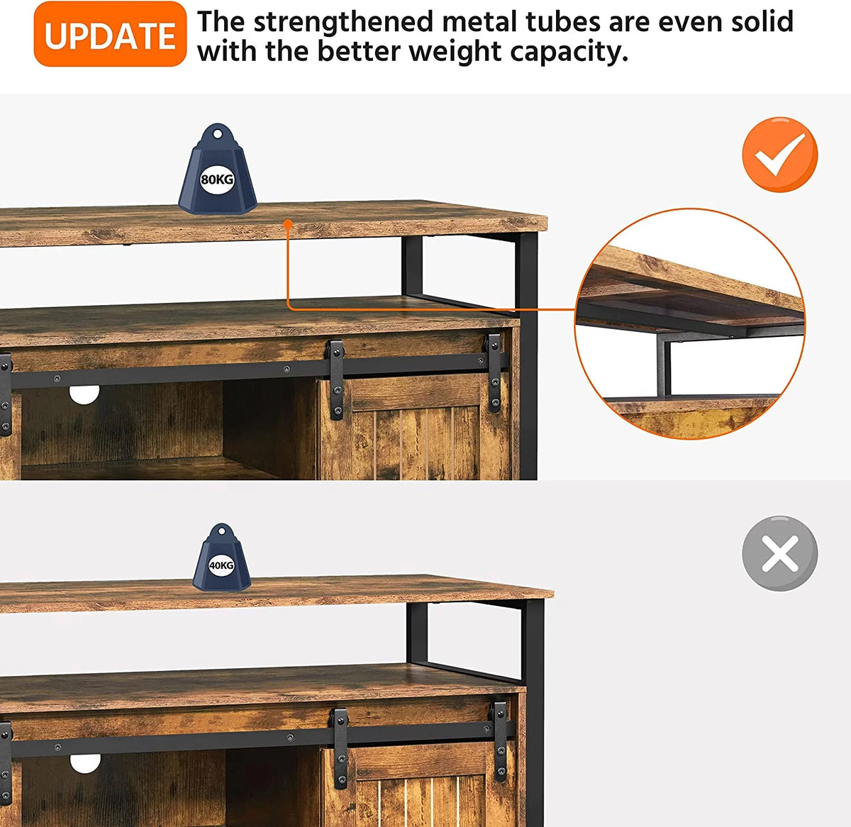 Cabinet with Sliding Barn Doors and Adjustable Shelves F9203