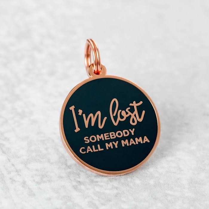 Rose Gold & Navy Pet ID Tag F20968