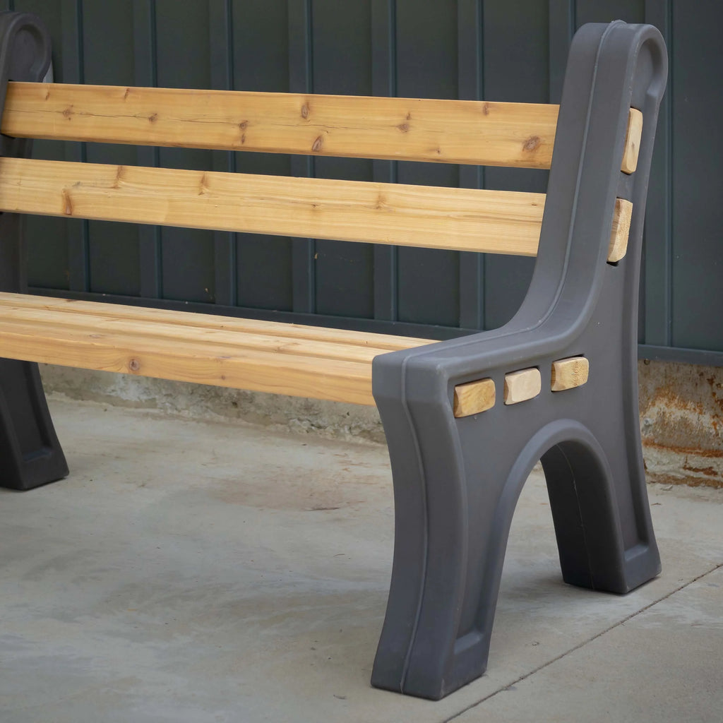 Lightweight Indoor or Outdoor Bench Ends Graphite V699899