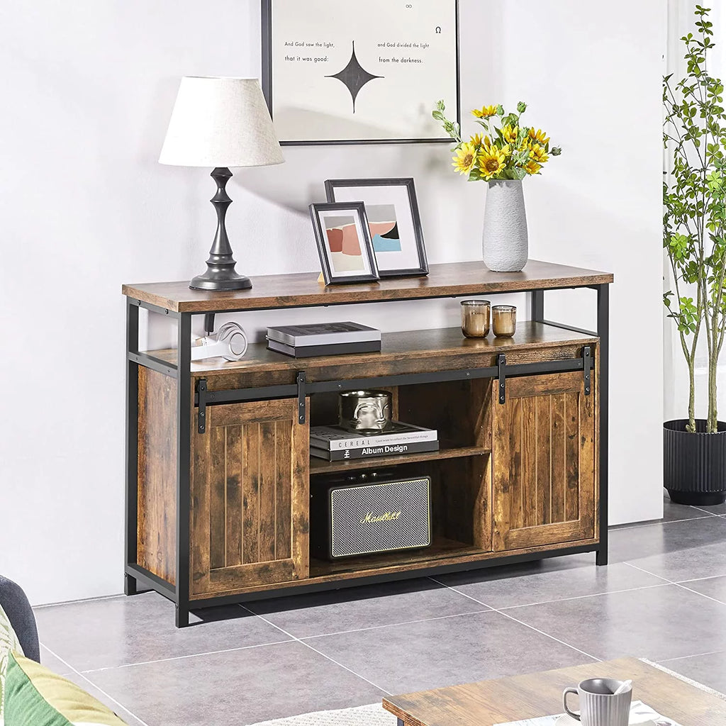 Cabinet with Sliding Barn Doors and Adjustable Shelves F9203
