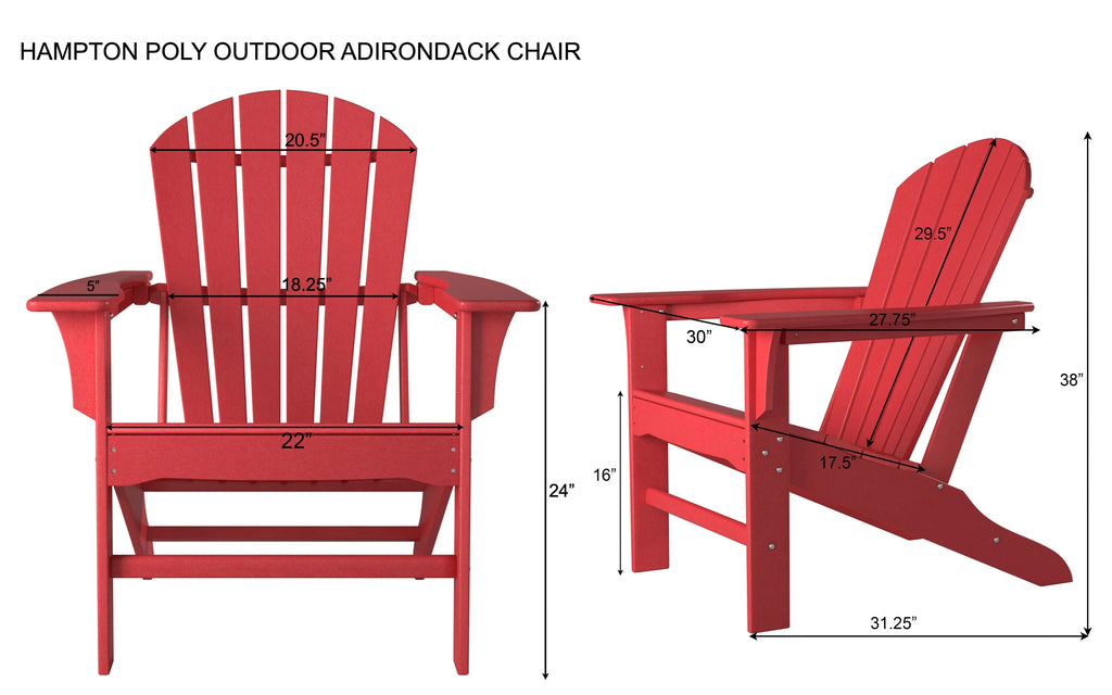 White Poly Outdoor Adirondack Chair G608022
